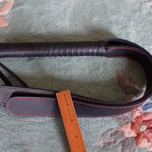 Heavy LEATHER SLAPPER TAWSE 2-Tongue with Leather Wrapped Metal Handle