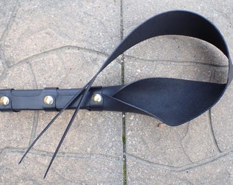 LEDER DRAGON TAIL - Top Qualität Leder - Viper Tips - Dickes schwarzes Leder