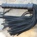 MIGHTY MINI Black Leather Lightweight Short Flogger - 72 Tails