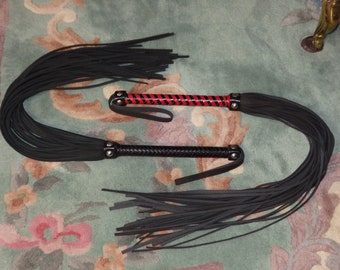 New BLACK or RED Cat Of 36 SLIM Tails Flogger Leather 9 Nine