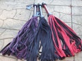 NEW HEAVY Black Purple or Red Leather Flogger Suede - 72 Tails - THUDDY and Amazing