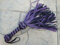 Lightweight Leather Flogger - 70 Soft Tails - MAGIC MINI Short Flogger Purple