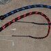 Blue Red Black Kangaroo Leather Signal Whip/Singletail 3 ft 12 Plait Steel Shot Loaded