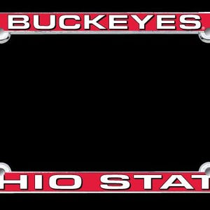 Ohio State Buckeyes Glossy Print Chrome License Plate Frame Officially Licensed by the NCAA