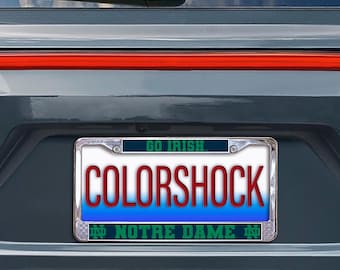 Notre Dame Go Irish Chrome License Plate Frame Officially Licensed Product