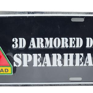 US Army 3RD Armored Division Embossed License Plate Officially Licensed Product