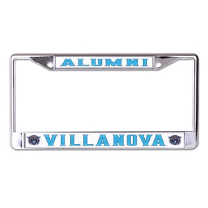 Villanova University Alumni Mascot Logo Chrome License Plate Frame  Officially licensed product