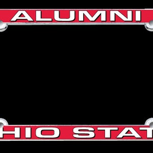 Ohio State University Alumni Glossy Print Chrome License Plate Frame Officially Licensed by the NCAA