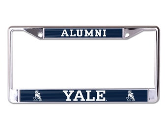 Yale University Alumni on Blue Background Chrome License Plate Frame Officially licensed product