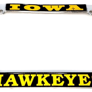 The University of Iowa Hawkeyes Chrome License Plate Frame Officially licensed by the NCAA