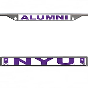 New York University Alumni (NYU Logo) Chrome License Plate Frame Officially licensed product