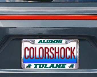 Tulane University Alumni Chrome License Plate Frame Officially Licensed Product