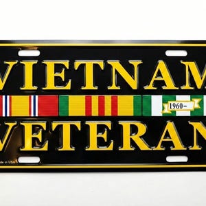 Vietnam Veteran Embossed License Plate Officially Licensed Product