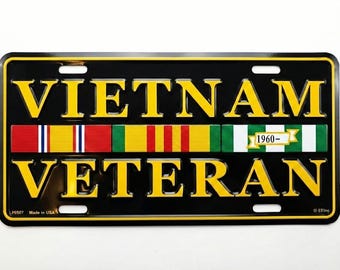 Vietnam Veteran Embossed License Plate Officially Licensed Product
