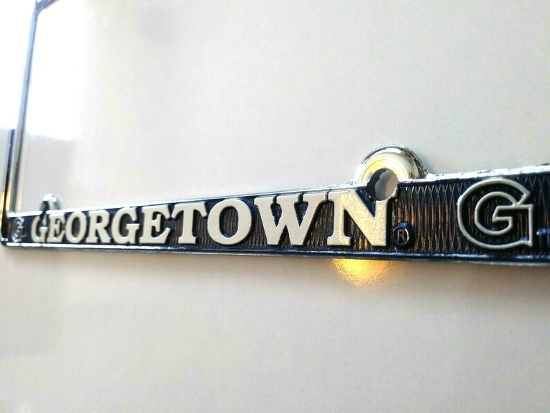 Georgetown Lettering Georgetown University Alumni Raised Letters Chrome License Plate Frame ...