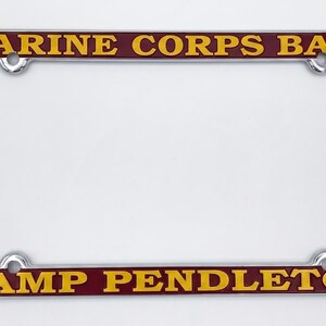 Marine Corps Base Pendleton, Thin Rim Chrome License Plate Frame Officially Licensed Product