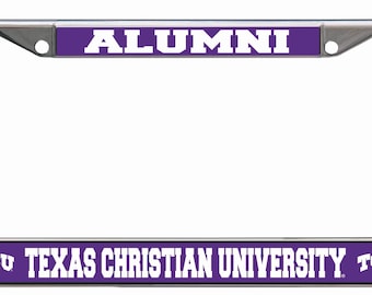 Texas Christian University TCU Alumni Chrome License Plate Frame Officially licensed product