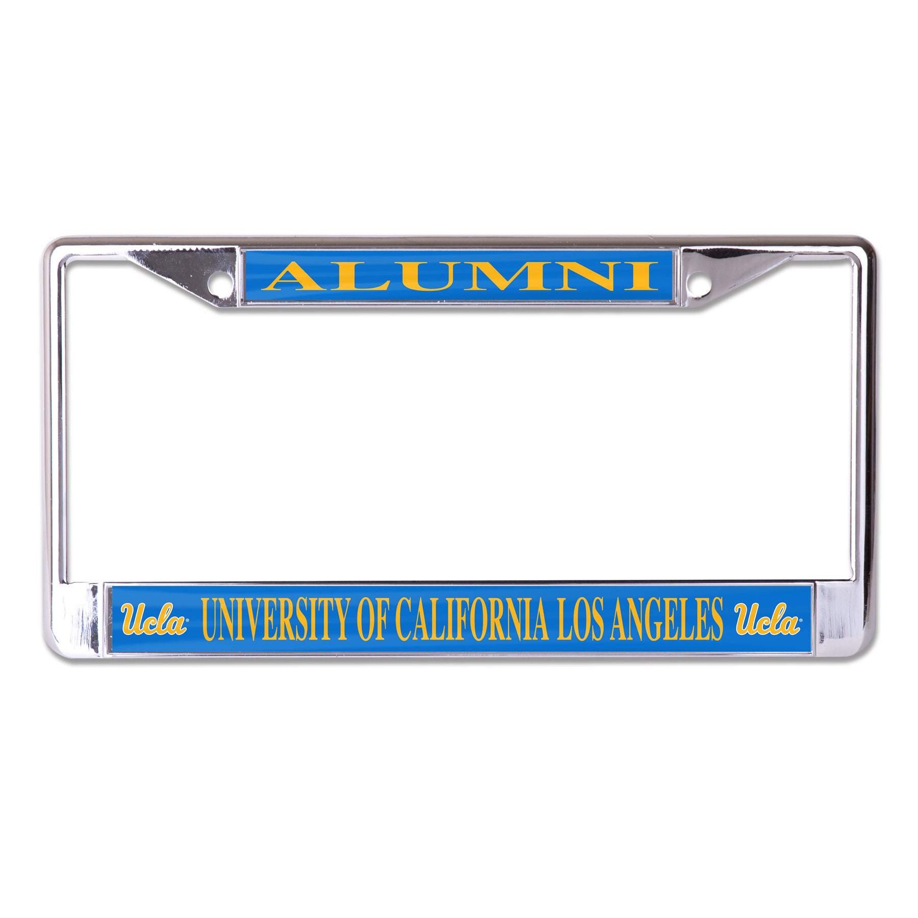 2 Rico UCLA Bruins NCAA Alumni Chrome Metal Laser Cut License Plate Frame Set 