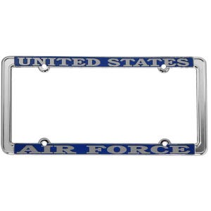 United States Air Force Thin Rim Raised Letters Chrome License Plate Frame Officially Licensed Product