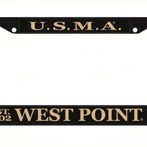 USMA West Point United States Military Academy Black Chrome License Plate Frame Officially Licensed Product