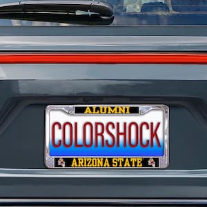 Arizona State University Alumni Sparky the Sun Devil Logo Chrome License Plate Frame Officially Licensed product