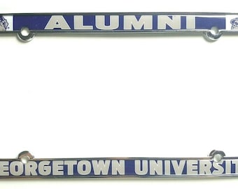 Georgetown University Alumni Glossy Print Chrome License Plate Frame Officially licensed by the NCAA