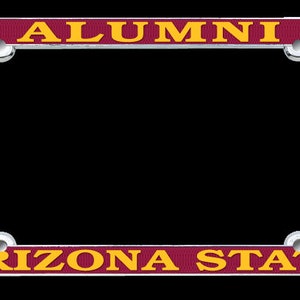 Arizona State University Alumni Raised Letters Chrome License Plate Frame Officially Licensed by the NCAA