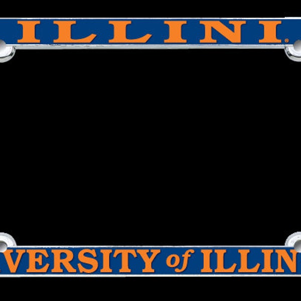 University of Illinois ILLINI Raised Letters Thin Rim Chrome License Plate Frame Officially Licensed by the NCAA product