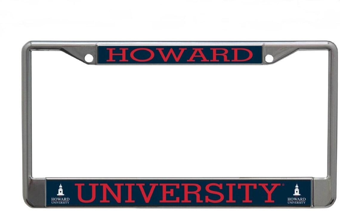 Howard University Chrome License Plate Frame Officially Etsy