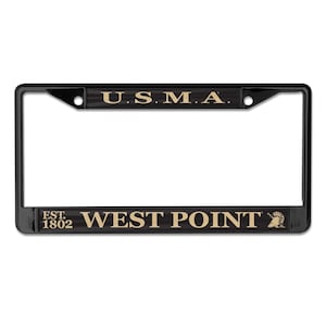 USMA West Point United States Military Academy Black Chrome License Plate Frame Officially licensed product