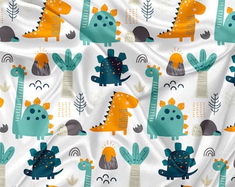 Printed Minky Fabrics dinosaurs Print - minky fabric by the yard