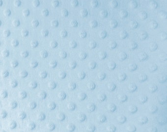 Minky dot fabric baby blue - Minky fabric by the yard - Dimple Minky - Embossed Fabric