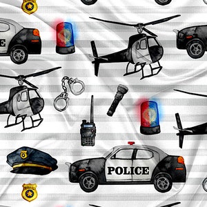 Printed Minky fabrics Police Print