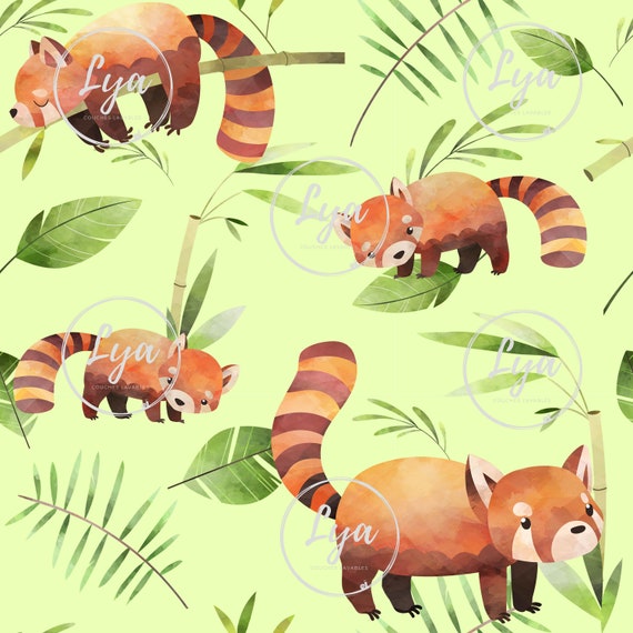 Pul Fabric Cpsia Certified Red Panda Pattern Etsy Singapore