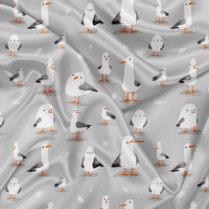 Printed Minky fabrics seagull watercolor Print