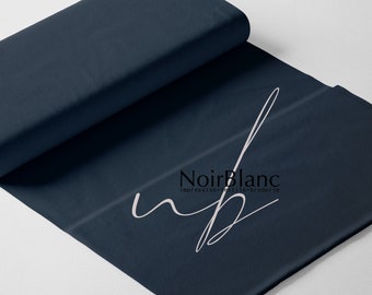 Stretch cotton jersey knit fabric - cotton spandex lycra dark blue color