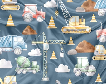 Printed Minky construction2 Print - minky fabric by the yard