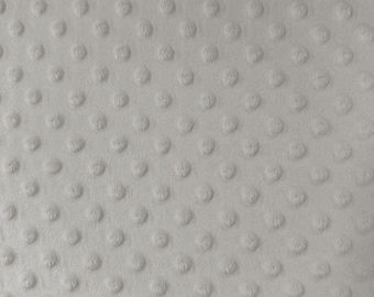 Minky dot fabric light grey - Minky fabric by the yard - Dimple Minky - Embossed Fabric