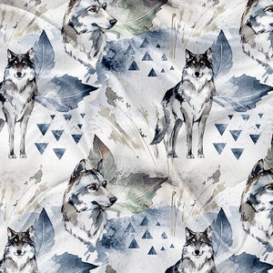 Printed Minky Fabrics wolf Print - minky fabric by the yard