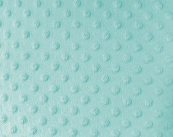 Minky dot fabric turquoise - Minky fabric by the yard - Dimple Minky - Embossed Fabric