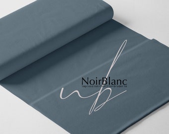 Stretch cotton jersey knit fabric - cotton spandex lycra steel blue color