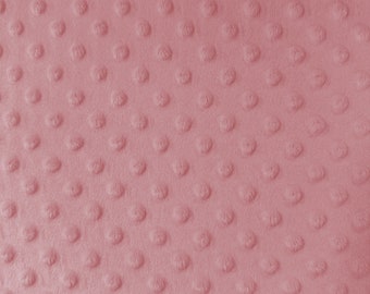 Minky dot fabric Vieux Rose - Minky fabric by the yard - Dimple Minky - Embossed Fabric