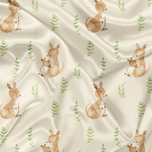 Printed Cuddle Minky Kangourou Print - minky fabric by the yard