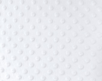 Minky dot fabric white - Minky fabric by the yard - Dimple Minky - Embossed Fabric