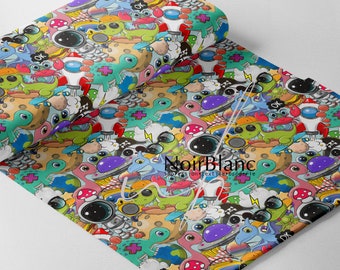 Fabrics - 18 differents type of fabric - Print funny groovy mix