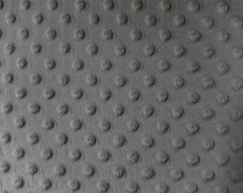 Minky dot fabric grey - Grey Minky fabric by the yard - Dimple Minky - Embossed Fabric