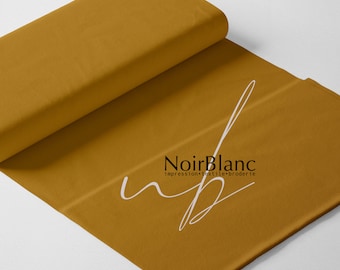 Stretch cotton jersey knit fabric - cotton spandex lycra mustard yellow color
