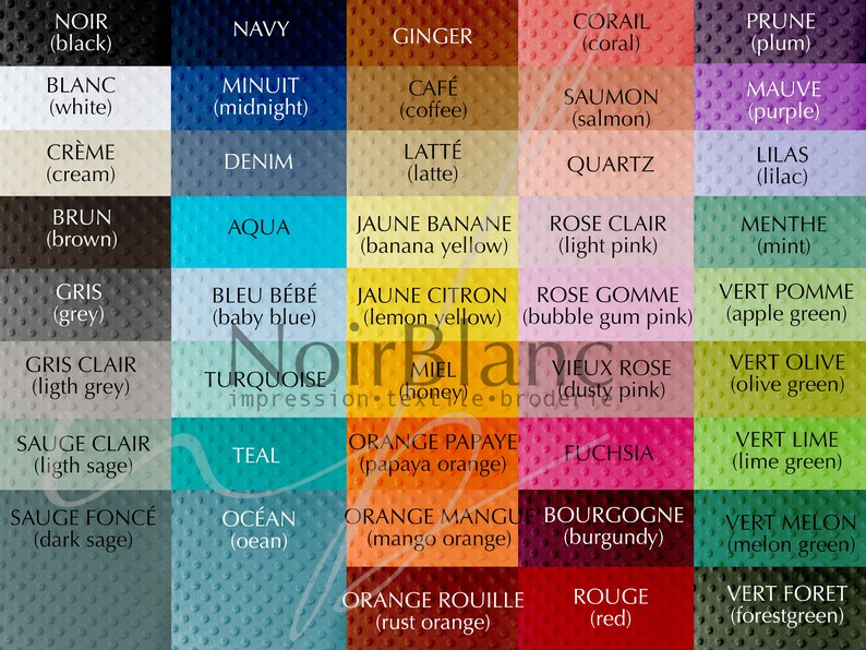 Tissus minky dot disponible dans plus de 40 couleurs, aussi appelés plush, fleece, minkee, minkie, dimble dot fabrics