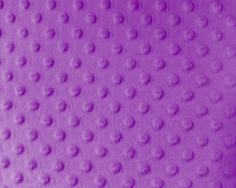 Minky dot fabric purple - Minky fabric by the yard - Dimple Minky - Embossed Fabric
