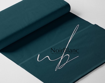 Stretch cotton jersey knit fabric - cotton spandex lycra ocean blue color